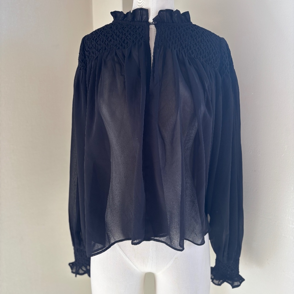 NWT Black sheer Tuckernuck blouse